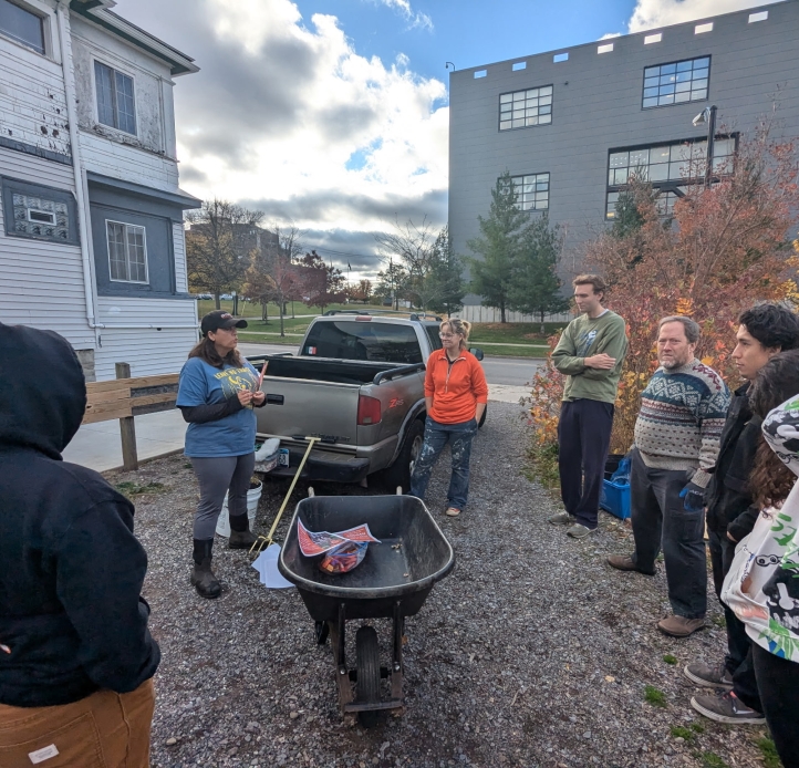 Volunteering group at a garden