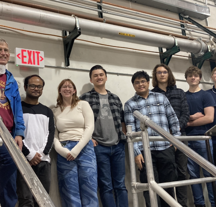 Students inside Cornell's cyclotron